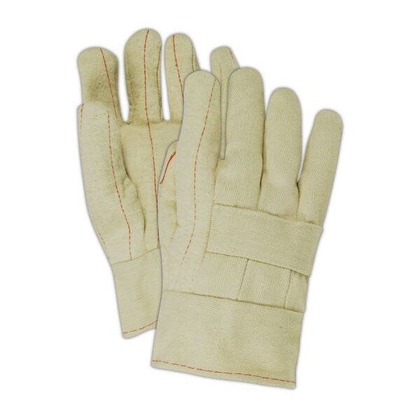 Magid Textile Gloves, Cotton, Band Top Cuff Natural, Men's (Fits Large), 12 PK - 97KBT
