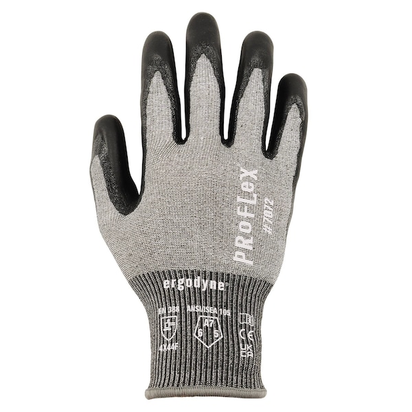 Ergodyne ANSI A7 Nitrile Coated CR Gloves, Gray, Size S - 7072