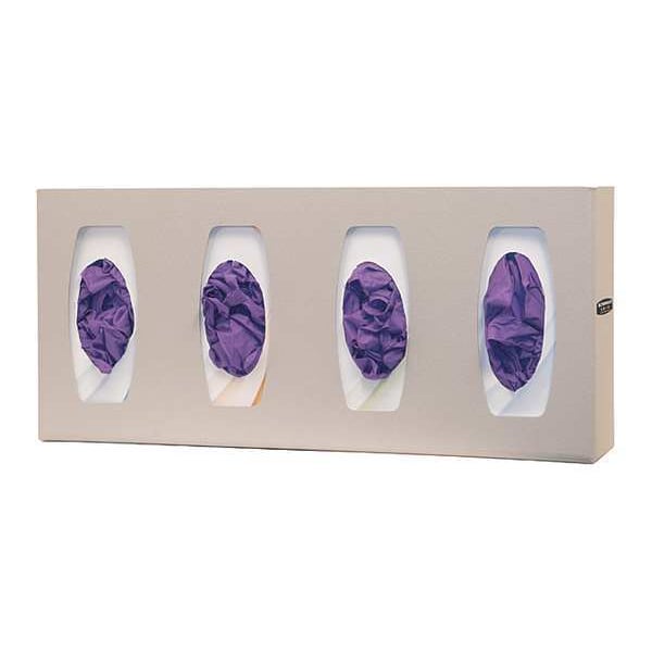 Bowman Dispensers Glove Box Dispenser, ABS Plastic, Holds (4) Boxes , Beige , 10-1/8 in H x 22-5/8 in W x 4 in D - GL040-0212