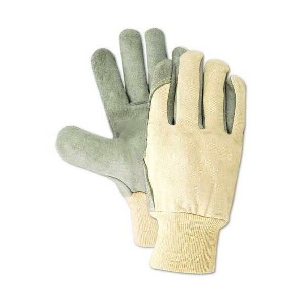 Magid Leather Palm Gloves, Wing Thumb, Gray, Large, 12 PK - TWT26WB