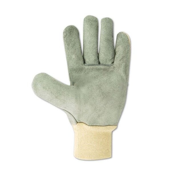 Magid Leather Palm Gloves, Wing Thumb, Gray, Large, 12 PK - TWT26WB