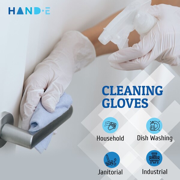 Hand-E Disposable Gloves, 3 mil Palm, Nitrile, Powder-Free, S, 20 PK, White - HND-82735