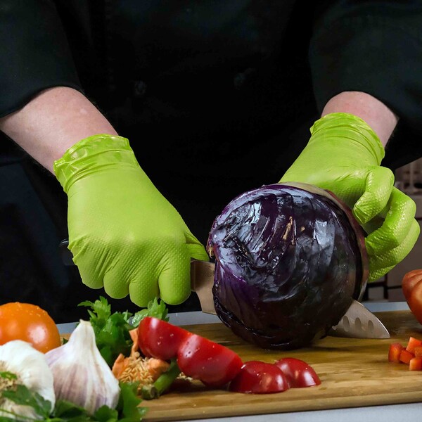 Gloveworks RDT, Disposable Gloves, 8 mil Palm, Nitrile, Powder-Free, S, 1000 PK, Green - GWGN42100