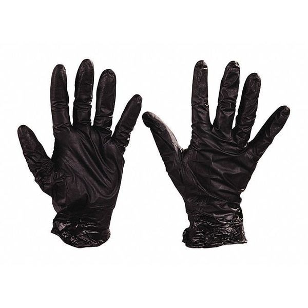Nighthawk Disposable Gloves, 4 mil Palm, Nitrile, Powder-Free, L, 50 PK, Black - GLV2005L
