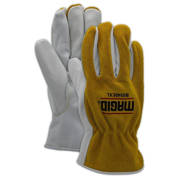 Magid Leather Drivers Gloves, Slip On Cuff, Keystone Thumb Thumb, L 1 PR - B5548E-L