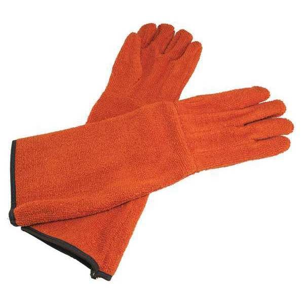 Sp Scienceware Gloves, Cotton Terry Cloth, 18 1/2 in L, Orange, 1 PR - H13201-0001