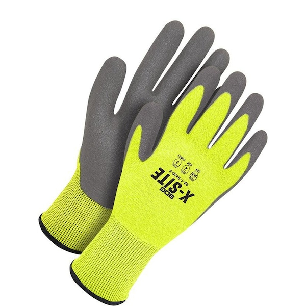 Bdg Coated Gloves, HPPE, Gray/Yellow, L (9) - 99-1-9430-9-K