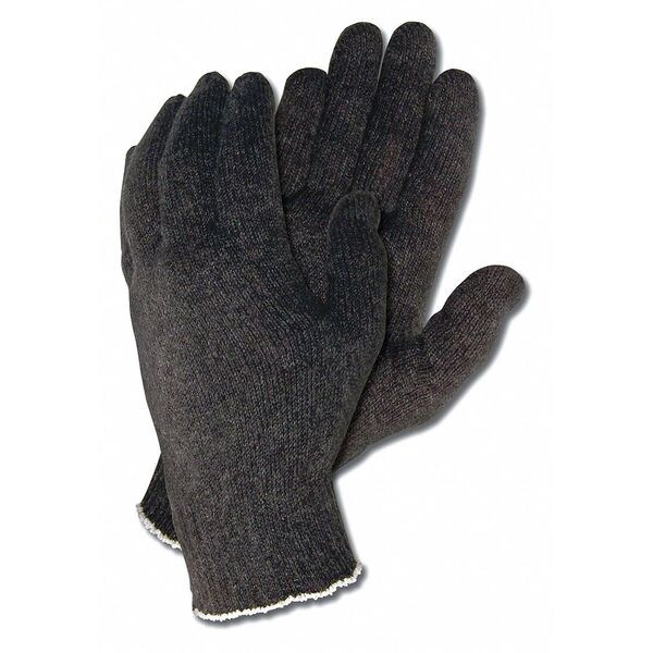 Mcr Safety Knit Gloves, Cotton, None Uncoated, Black, 12 PK - 9610LB