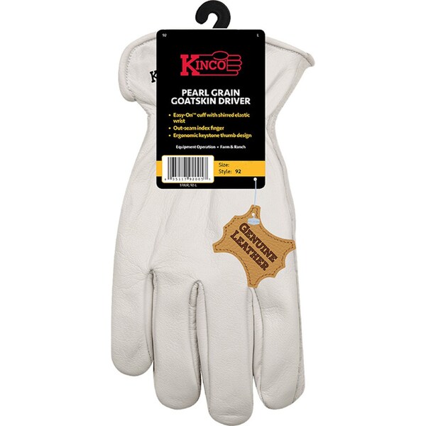 Kinco Kinco Men's Indoor/Outdoor Pearl Driver Gloves White XL 1 pair - 92-XL