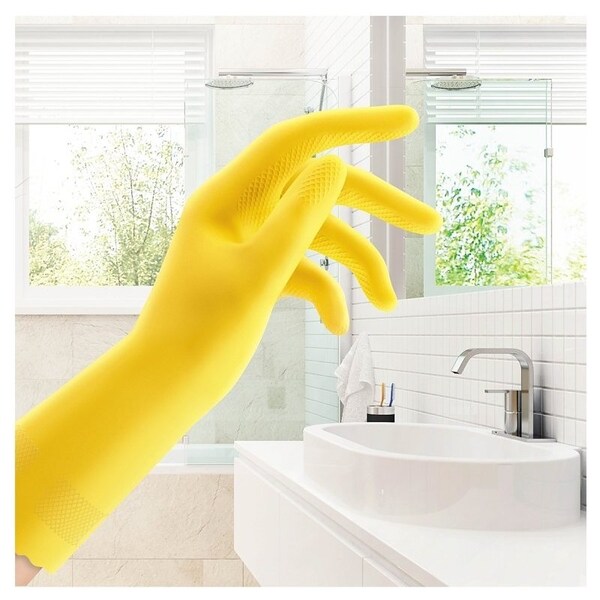 O-Cedar Playtex HandSaver Reusable Gloves, M, Latex/Neoprene/Nitrile, Yellow - 163675