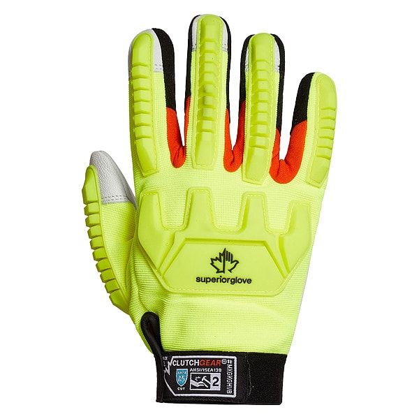 Clutch Gear Clutch Gear Mechanics Gloves, Goat-Grain with Goat Leather Grip Palm, Laminated Spandex Back - MXGKGHVB-XL