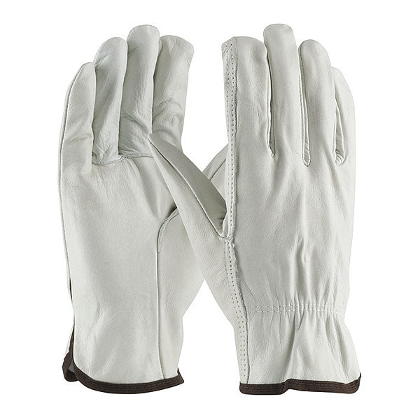 Pip Leather Drivers Gloves, Cowhide Drivers, Shirred Slip-On, Straight Thumb, Gunn Cut, Gray, XL 12 PK - 68-103/XL