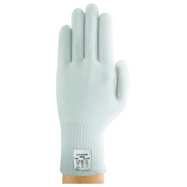 Ansell Activarmr Cold Protection Gloves, Uncoated, Thermal Lining, Seamless, White, Large (9), 1 Pair - 78-150