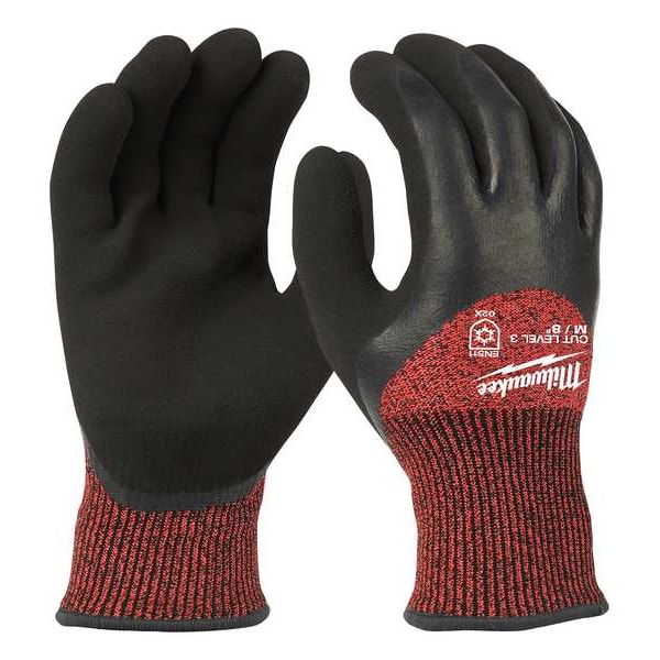 Milwaukee Tool Cut-Resistant Winter Insulated Gloves, , Sandy Palm, Knit, Red/Black - 48-22-8921