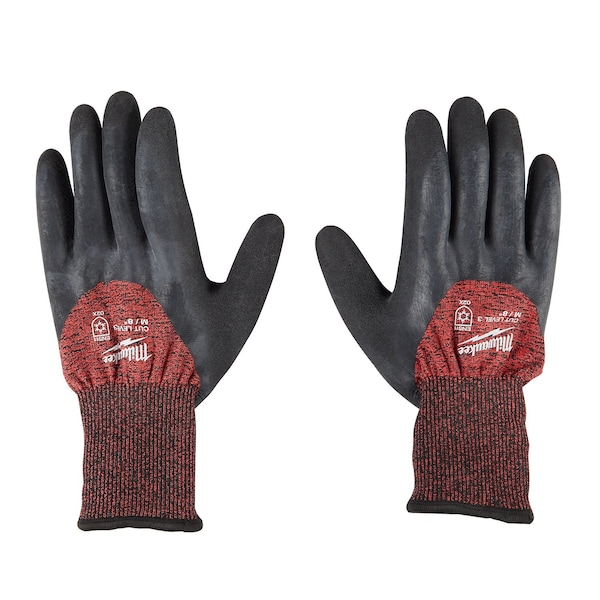 Milwaukee Tool Cut-Resistant Winter Insulated Gloves, , Sandy Palm, Knit, Red/Black - 48-22-8921