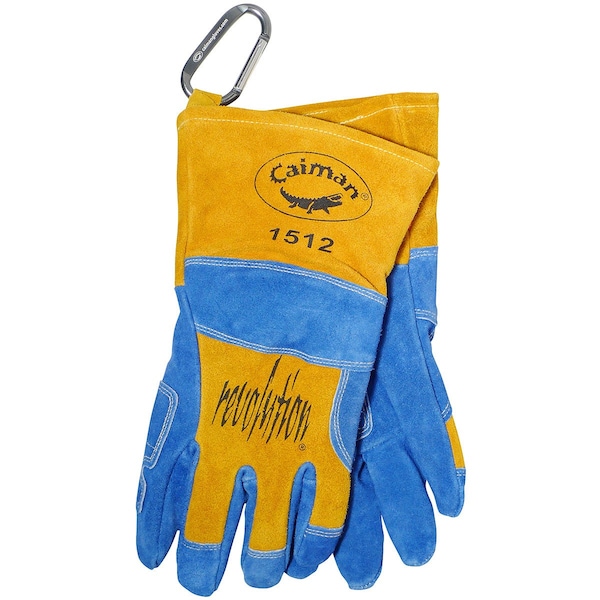 Caiman 1512 Welding Gloves, Gauntlet Cuff, Reinforced Thumb, Premium Cowhide, Universal, 1 PR - 1512