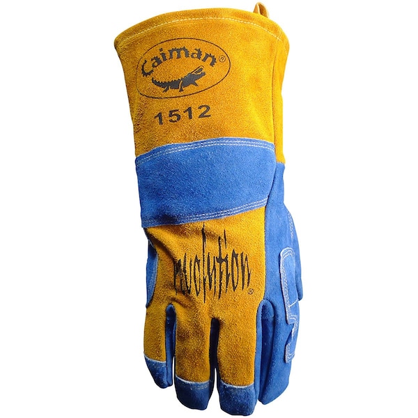 Caiman 1512 Welding Gloves, Gauntlet Cuff, Reinforced Thumb, Premium Cowhide, Universal, 1 PR - 1512