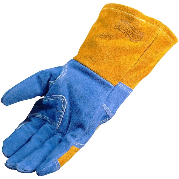 Caiman 1512 Welding Gloves, Gauntlet Cuff, Reinforced Thumb, Premium Cowhide, Universal, 1 PR - 1512