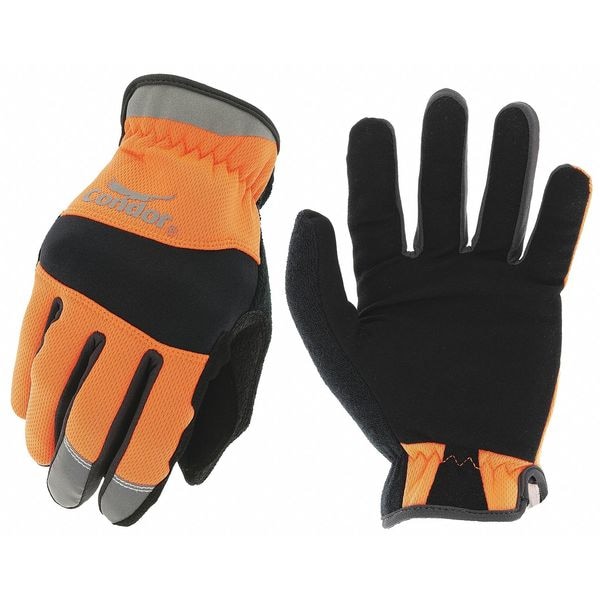 Condor Condor Hi-Vis Mechanics Gloves, Synthetic Leather Palm, Polyester Back, 10, Orange - 488C46
