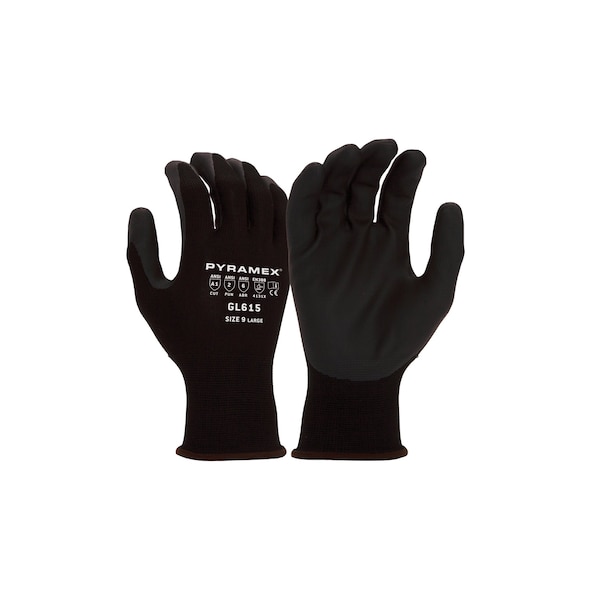 Pyramex Value Micro-Foam Nitrile Gloves, 15G Nylon and Spandex, Size L - GL615L