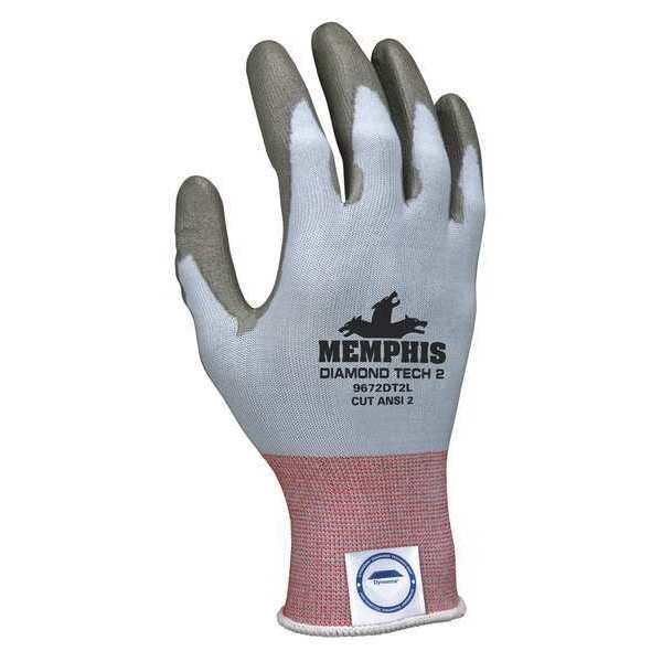 Mcr Safety Cut-Resistant Coated Gloves, Cut Level A2 , Dipped , Polyurethane , Smooth , XL 1 PR - 9672DT2XL