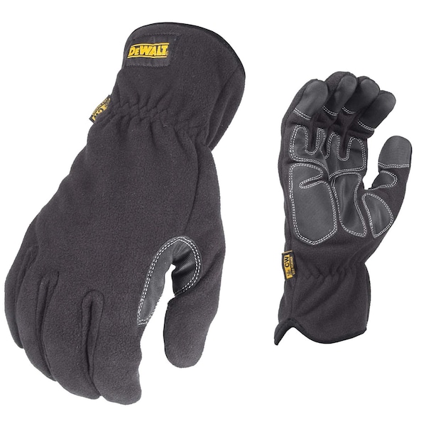 Dewalt Cold Protection Gloves, Synthetic Leather Palm, Fleece Lining, Black, M - DPG740M