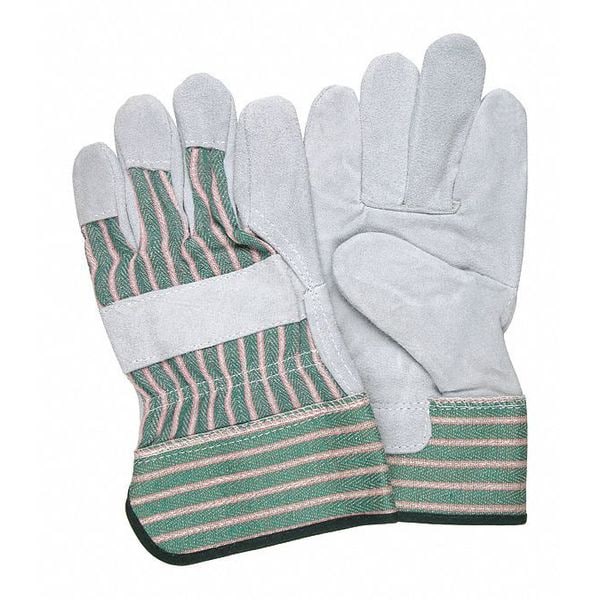 Mcr Safety Leather Palm Gloves, Safety Cuff Cuff, Wing Thumb, L, 12 PK - 1230