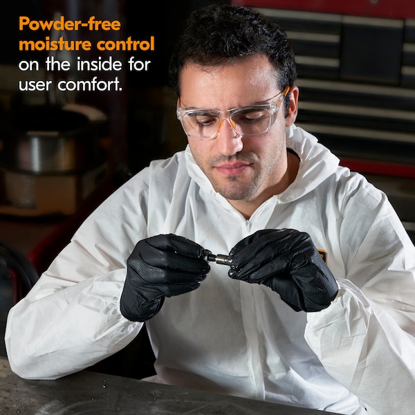 Kleenguard KleenGuard Kraken Grip, Disposable Gloves, 6 mil Palm , Nitrile, Powder-Free, L, 100 PK, Black - 49277
