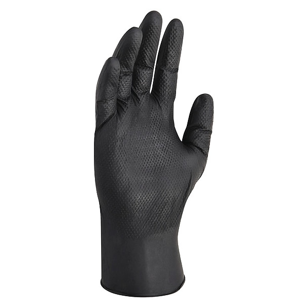 Kleenguard KleenGuard Kraken Grip, Disposable Gloves, 6 mil Palm , Nitrile, Powder-Free, L, 100 PK, Black - 49277