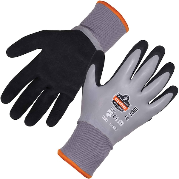 Ergodyne Gray Coated Waterproof Winter Work Gloves, XL, PR - 7501