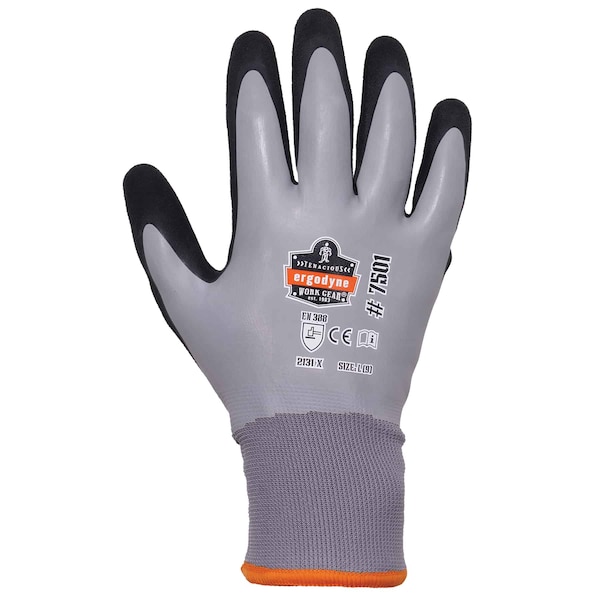Ergodyne Gray Coated Waterproof Winter Work Gloves, XL, PR - 7501