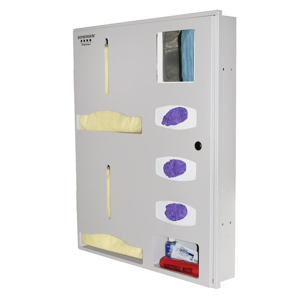 Bowman Dispensers Semi-Recessed PPE Dispensing System - Double Gown - RE201-0012