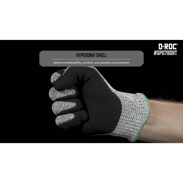 Magid Coated Gloves, Sandy Nitrile, 4 Abrasion Level, Salt & Pepper, 1 PR - GPD780-10