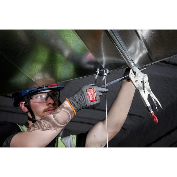 Milwaukee Tool Cut Protection Dipped Gloves, Nitrile, Sandy Nitrile, Palm and Fingertips, Gray, , L 1 PR - 48-73-7022