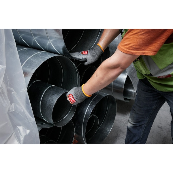 Milwaukee Tool Cut Protection Dipped Gloves, Nitrile, Sandy Nitrile, Palm and Fingertips, Gray, , L 1 PR - 48-73-7022