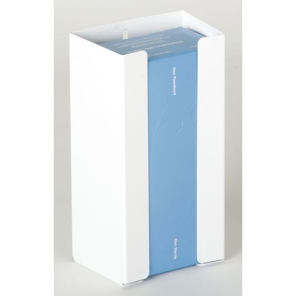 Zoro Select Horizontal Glove Dispenser, Powder-Coated Steel, Holds (1) Box , White , 5-1/2"H x 10"W x 3-3/4"D - 6GKZ6