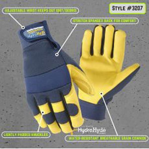 Wells Lamont Wells Lamont HydraHyde Men's Water Resistant Work Gloves Blue/Yellow XL 1 pair - 3207XL