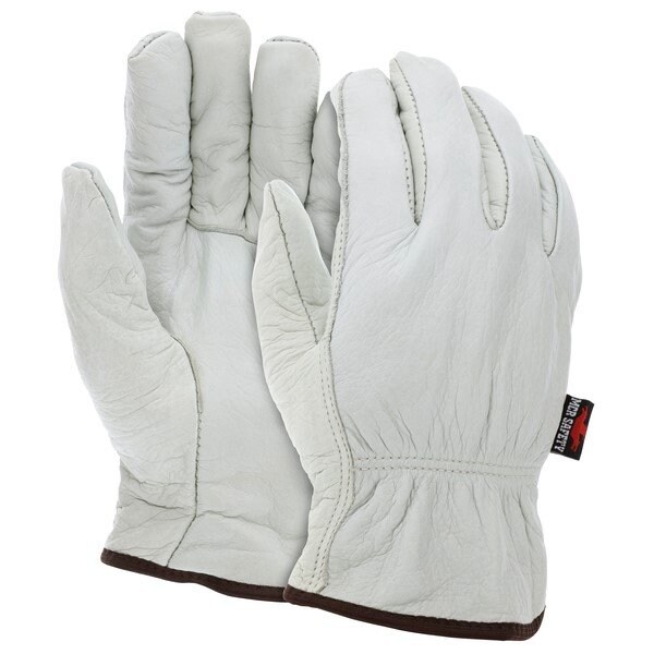 Mcr Safety Fleece Lined, Cowhide Drivers Gloves, X-Large, Leather, Beige - 3250XL
