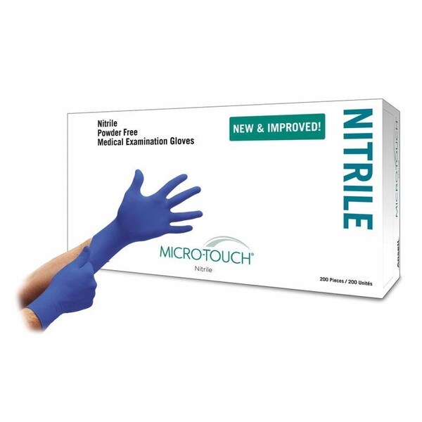Micro-Touch Nitrile Micro-Touch, Disposable Gloves, Nitrile, Powder-Free, S, 2000 PK, Blue - 6034301