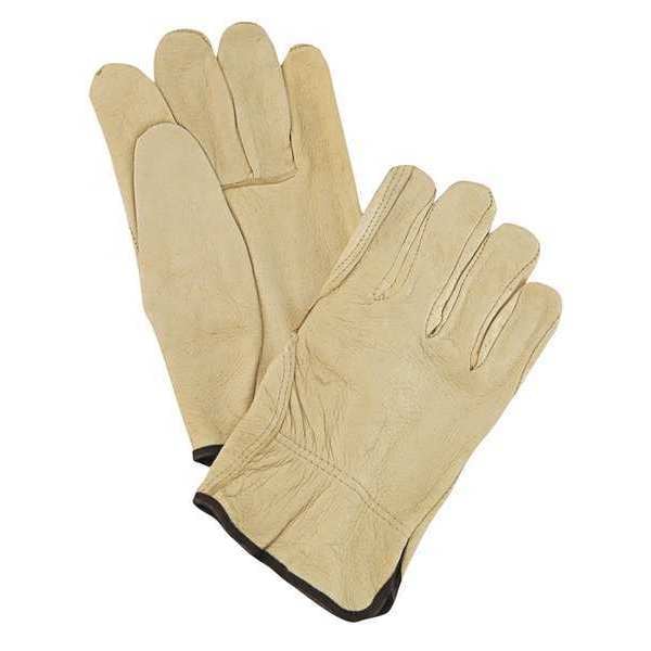 Mcr Safety Pigskin, Driver Gloves, Cream, L, PK12 - 127-3400L