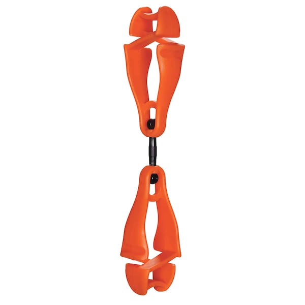 Ergodyne Orange Swiveling Glove Clip Holder, Dual Clips - 3420