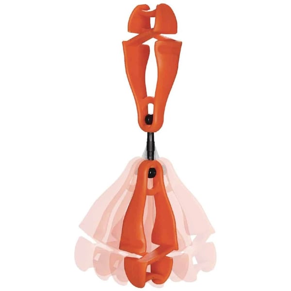 Ergodyne Orange Swiveling Glove Clip Holder, Dual Clips - 3420