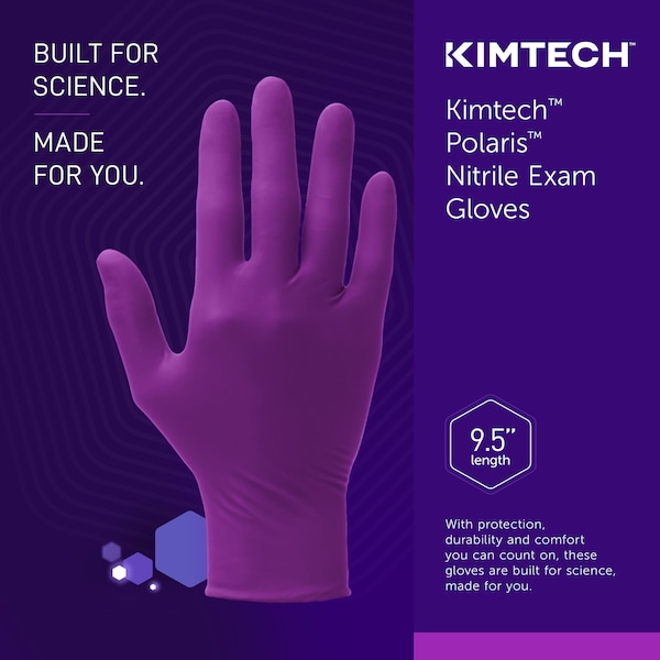 Kimtech Kimtech Polaris Nitrile Exam Gloves, 5.9 Mil, 9.5 in�, L, 100 Pack - 62773