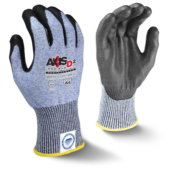 Radians Cut Resistant Coated Gloves, Cut Level A4 , Polyurethane , XL 1 PR - RWGD104XL