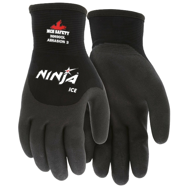 Mcr Safety Gloves, Ninja Ice, 7G In-15G Out 3/4 dip XXL, 12PK - N9690QXXL
