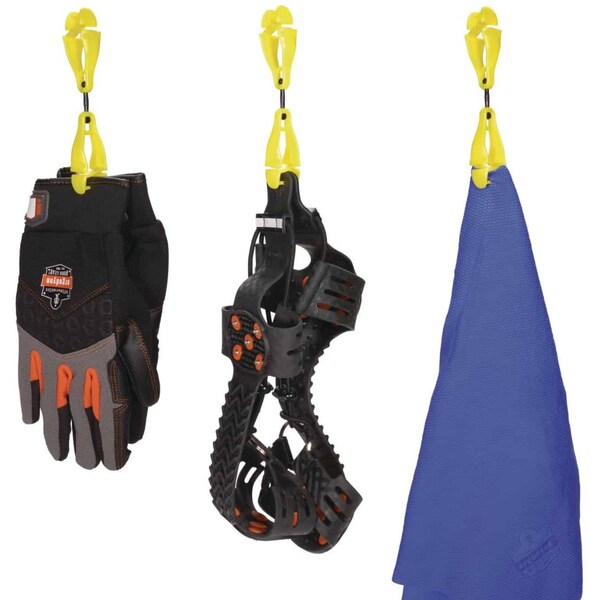 Ergodyne Lime Swiveling Glove Clip Holder, Dual Clips - 3420