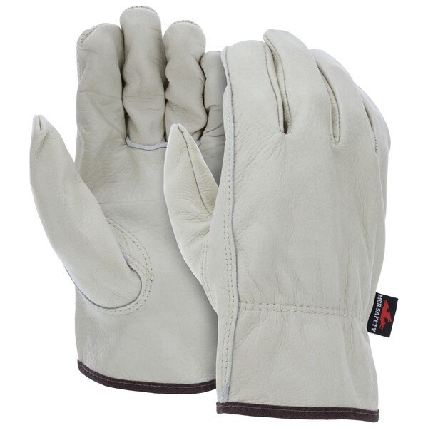 Mcr Safety Cowhide Drivers Gloves, Large, Leather, Beige - 3211L