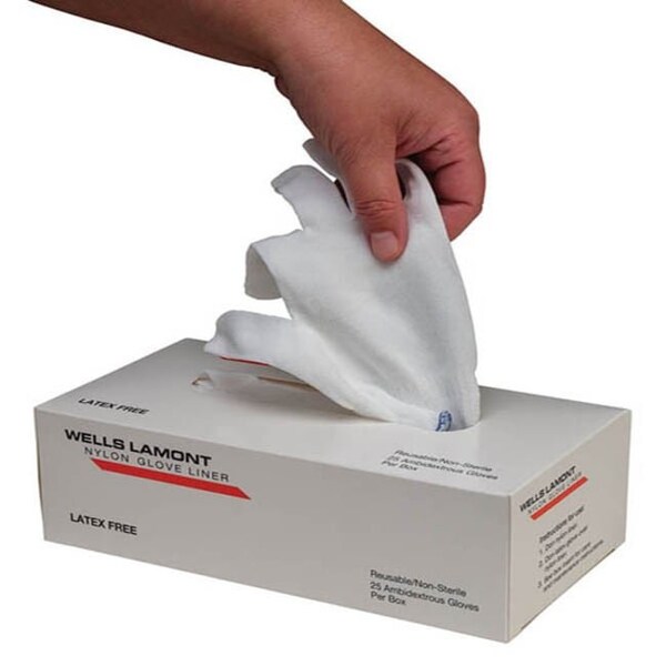 Wells Lamont Nylon Liner, Non-Sterile L, PK25 - M113L