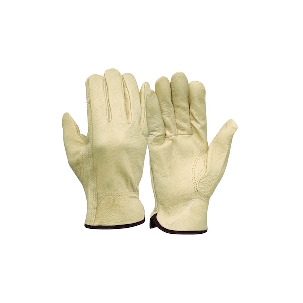 Pyramex Leather Drivers Gloves, Grain Pigskin, Slip-on, Keystone Thumb, L 1 PR - GL4001KL