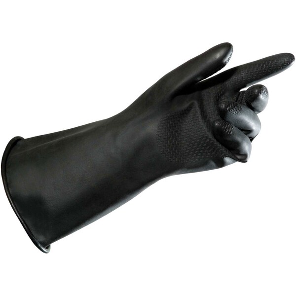 Mapa Chemical Resistant Gloves, 14 in L, 20, Black, S, 1 PR - 651317